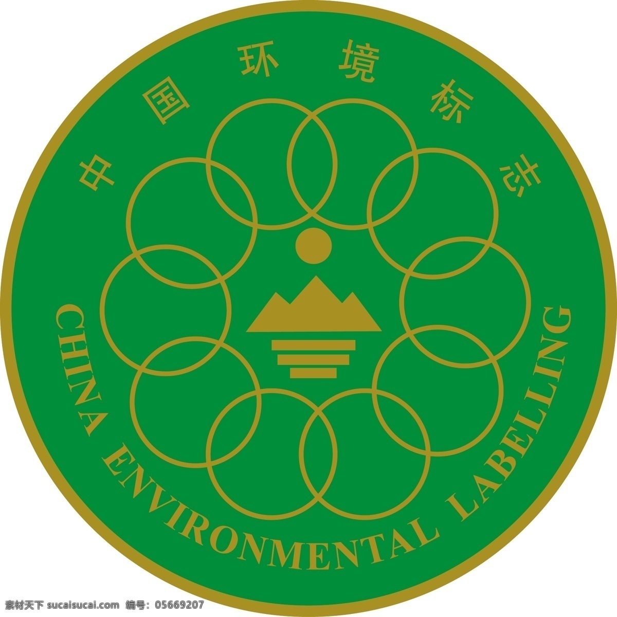 中国 环境标志 认证 环境 环保 标志 最新 国家 环境标准 标识标志图标 矢量