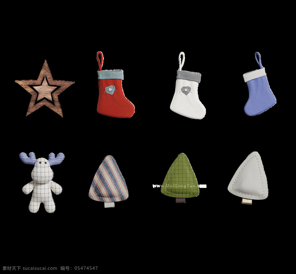 圣诞节 圣诞 袜 麋鹿 卡通 元素 png元素 海报 免抠元素 圣诞袜 透明元素