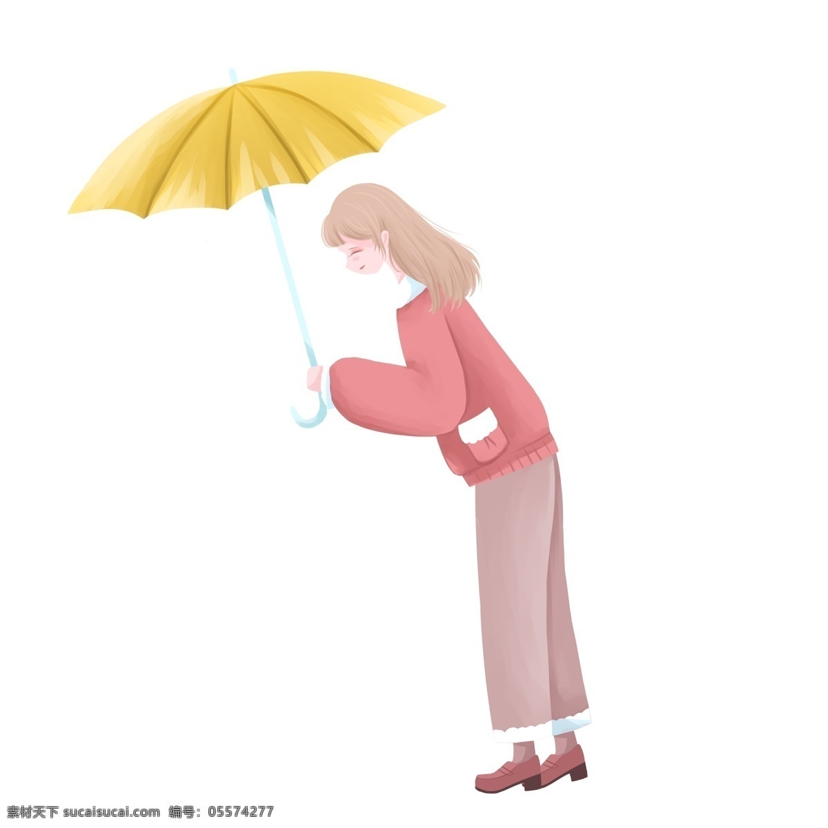 手 雨伞 的卡 通 人物 图案 女孩 卡通人物 简约 设计元素 手绘 装饰图案 元素设计 创意元素