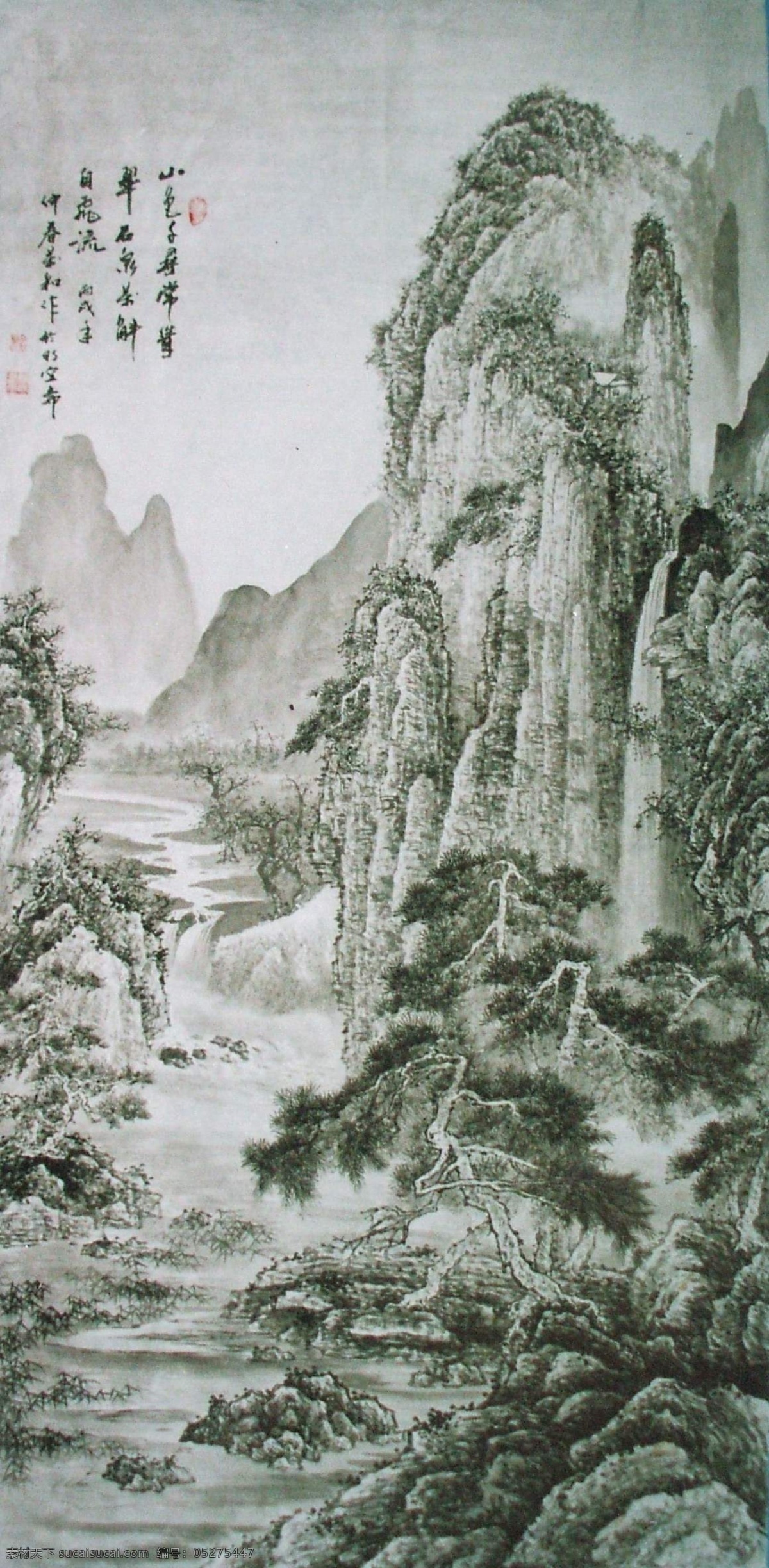 中国 风 背景 山水 中国风 家居装饰素材 山水风景画