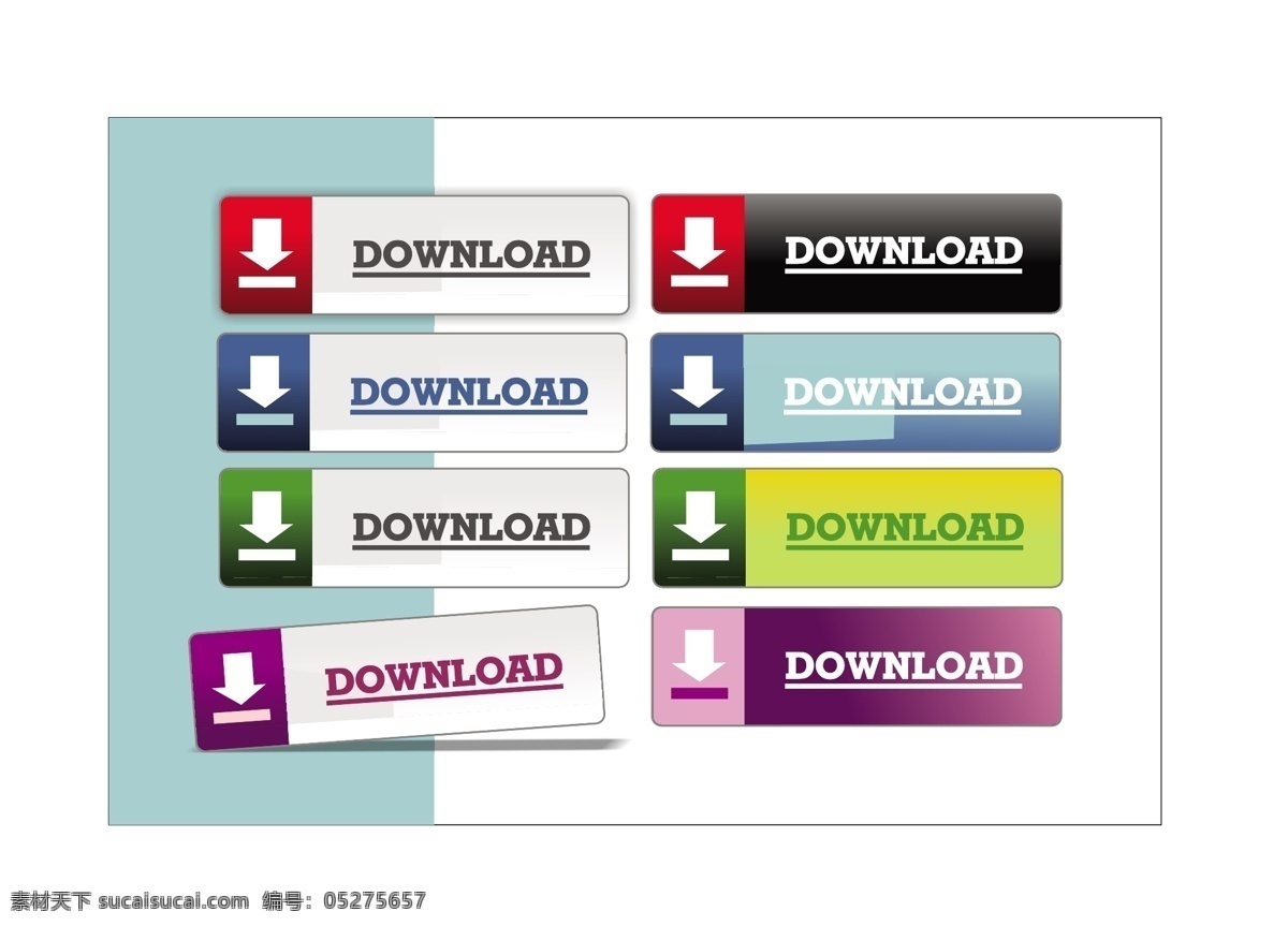 矢量 按钮 矢量下载按钮 矢量图 其他矢量图