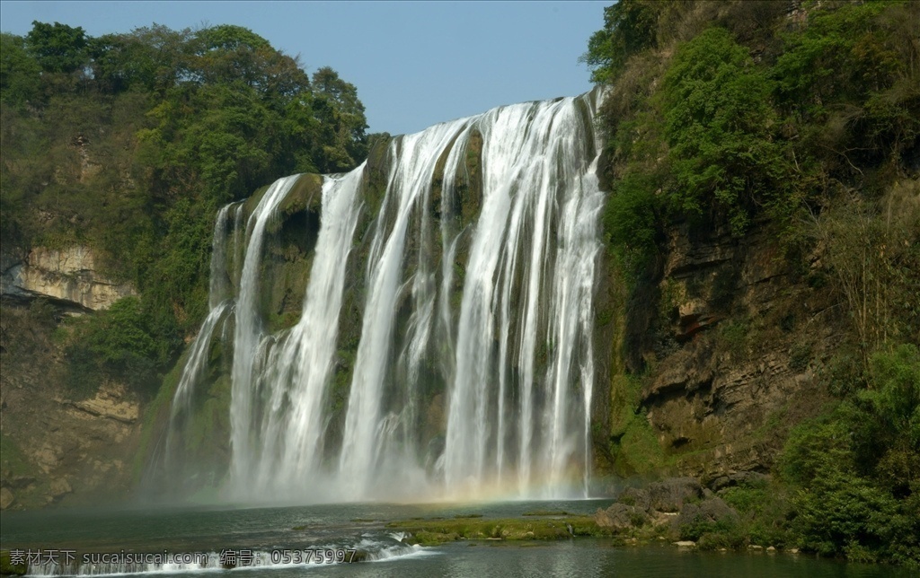 贵州 黄果树瀑布 世界 著名 大瀑布 之一 瀑布 溅珠 飞洒 万练 飞空 美丽 彩虹 贵州专辑 自然景观 风景名胜