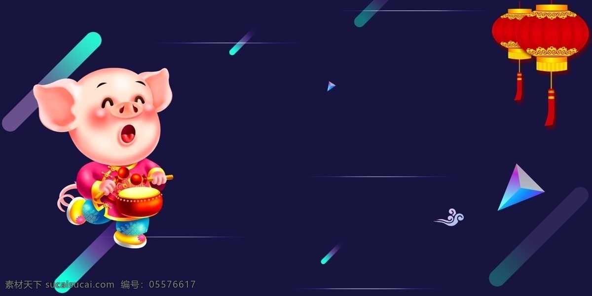 简约 2019 猪年 灯笼 流体 背景 背景素材 新年展板 新年背景图 喜庆 中国风 猪年春节 新年 庆祝猪年