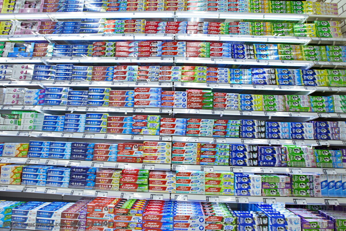 超市商品 超市 商品 货架 牙膏 清洁