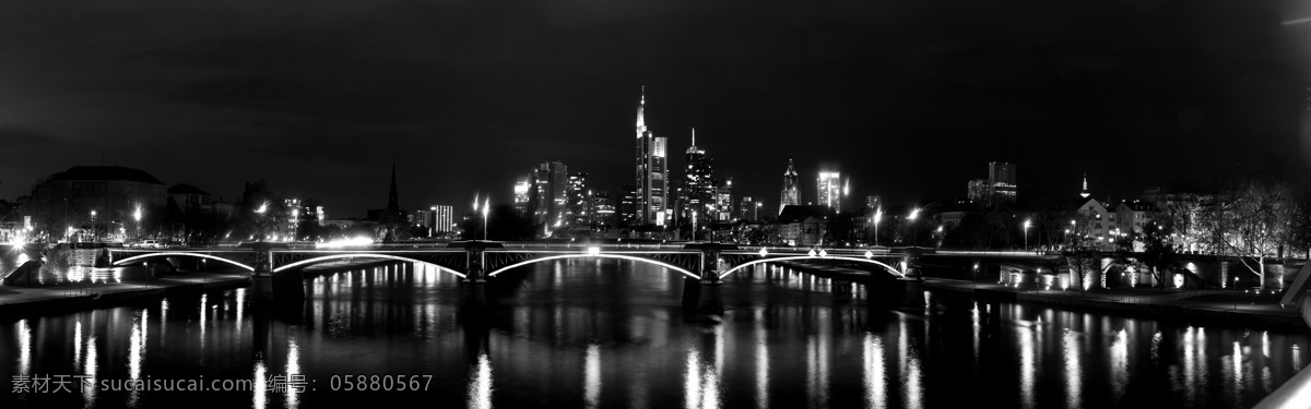 城市 夜景 黑白 照片 建筑 桥 灯光 城市风光 环境家居