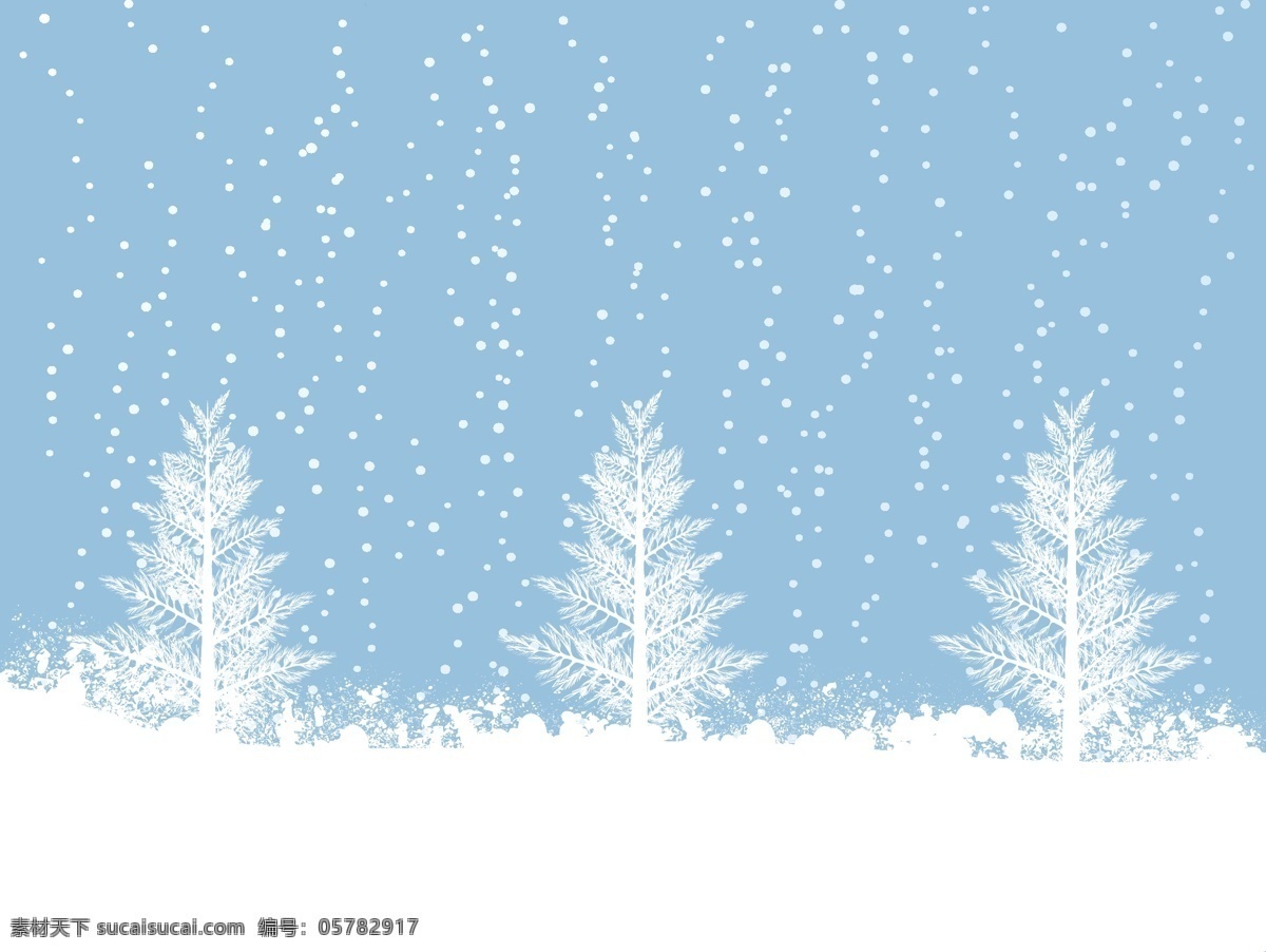 圣诞节 雪景 矢量 冬天 房子 剪影 矢量素材 树木 松树 下雪 雪地 雪花 月亮 肥牛牛 矢量图 其他矢量图
