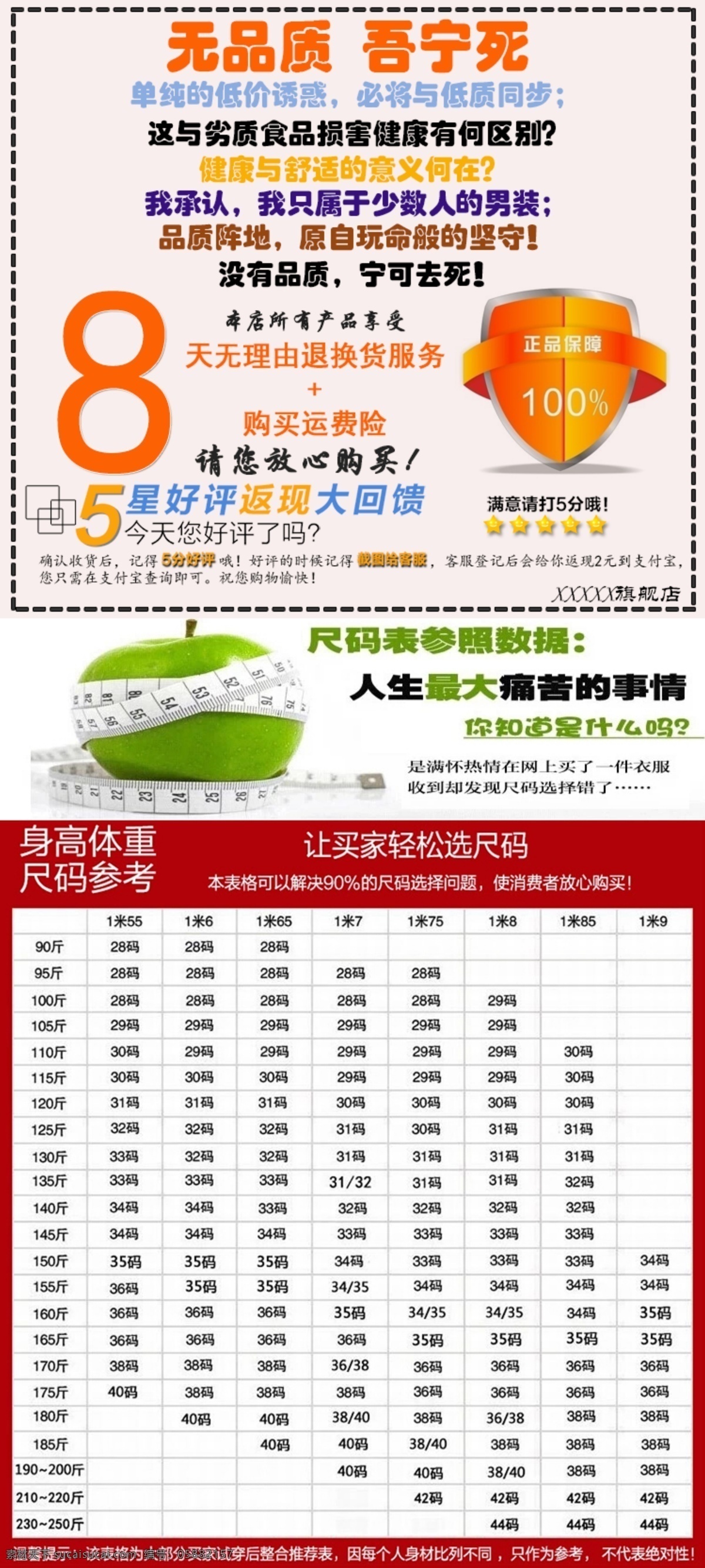 天 无 理由 退换货 星 好评 码 推荐 5星好评 高清 设计图 模块设计 淘宝 详情 页 内 男士 牛仔裤 休闲裤 推荐表 购买 运费 保险 返 现 元 原创设计 原创淘宝设计