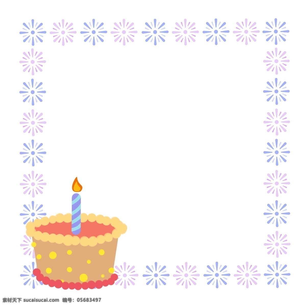 生日蛋糕 蜡烛 边框 燃烧的蜡烛 卡通边框 小物边框 物品边框 漂亮边框 美丽边框 生日的边框
