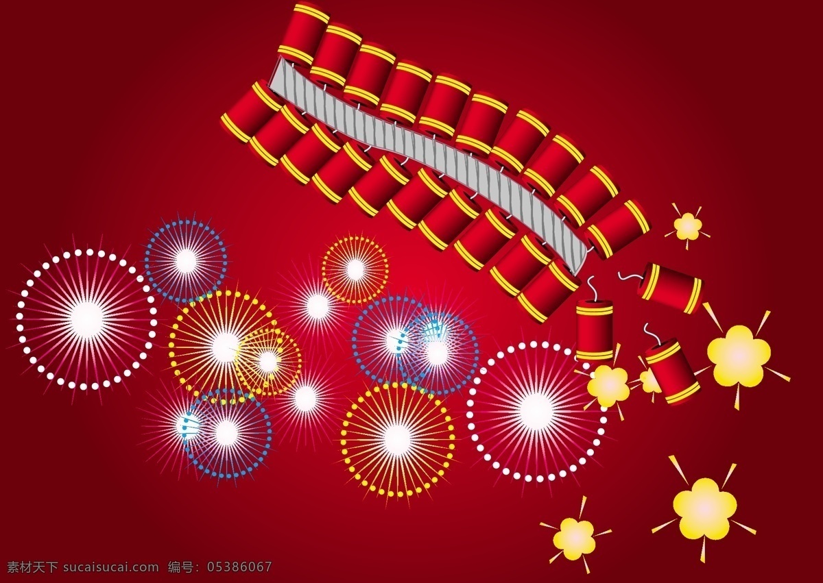矢量 鞭炮 春节 节日素材 矢量鞭炮 矢量烟花 喜庆 烟花 2015羊年