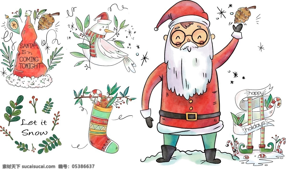 手绘 卡通 圣诞 元素 手绘圣诞 卡通鸽子 卡通圣诞老人 卡通圣诞 圣诞节 手绘圣诞元素 手绘圣诞老人 手绘圣诞袜子 手绘圣诞鸽子 卡通袜子