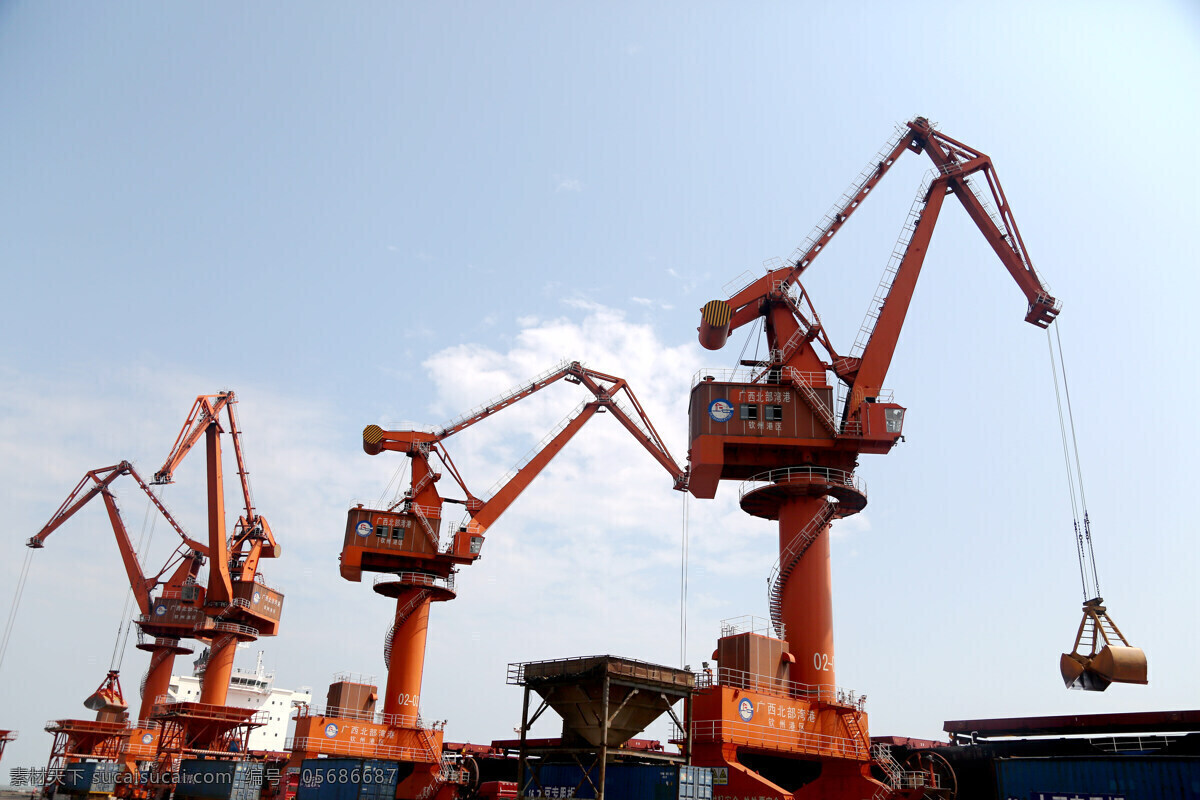钦州港 物流 中心 海运 塔吊 货物 商务金融 商务场景