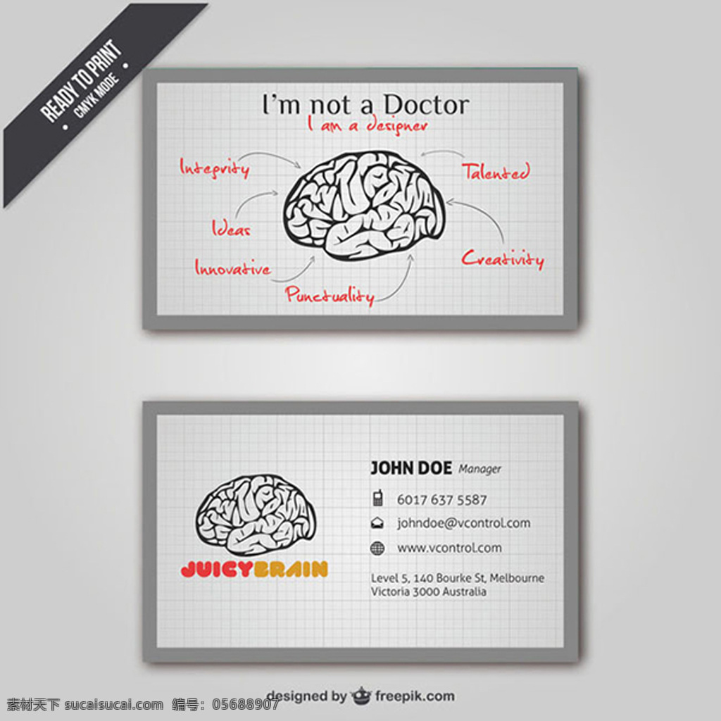 医学名片设计 医学 名片 大脑 脑袋 卡片 线条 灰色