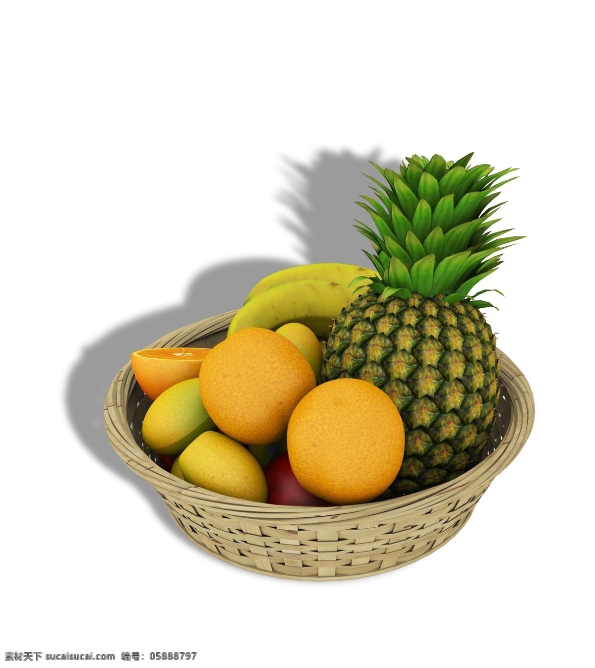 一大 筐 竹篮 各种 水果 一大筐 各种水果 果实 蔬果 新鲜 一堆水果 营养美味 菠萝 香蕉 橘子 橙子