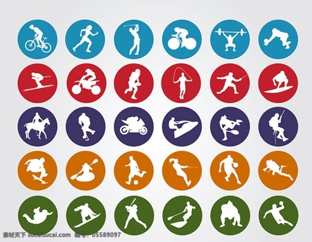 体育运动 圆形 图标 圆形图标 矢量图下载 体育 运动 奥运 矢量图 ai格式 标志图标 网页小图标