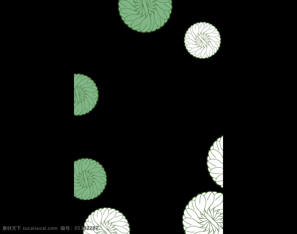 卡通 白 绿 圆形 图案 元素 png元素 花朵 免抠元素 透明素材 图形 圆圈