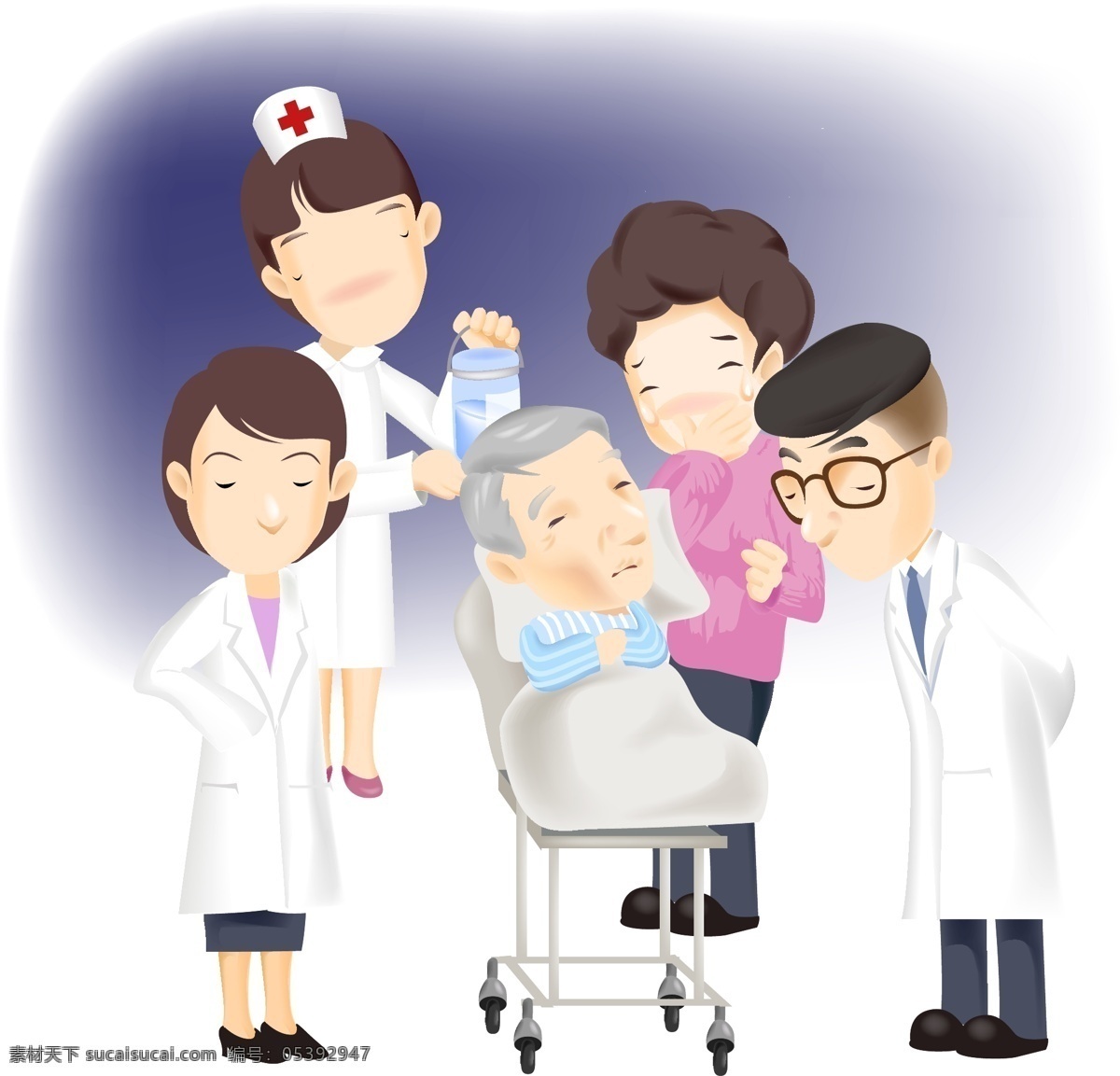 矢量医护人员 医生 护士 看病 抢救 诊断 ai格式 卡通医护人员 照顾病人 医患关系 共享素材 卡通设计