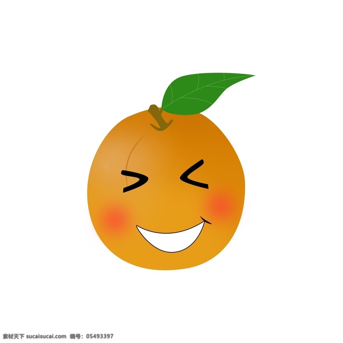 可爱 水果 橙子 卡通 笑脸 元素 设计元素