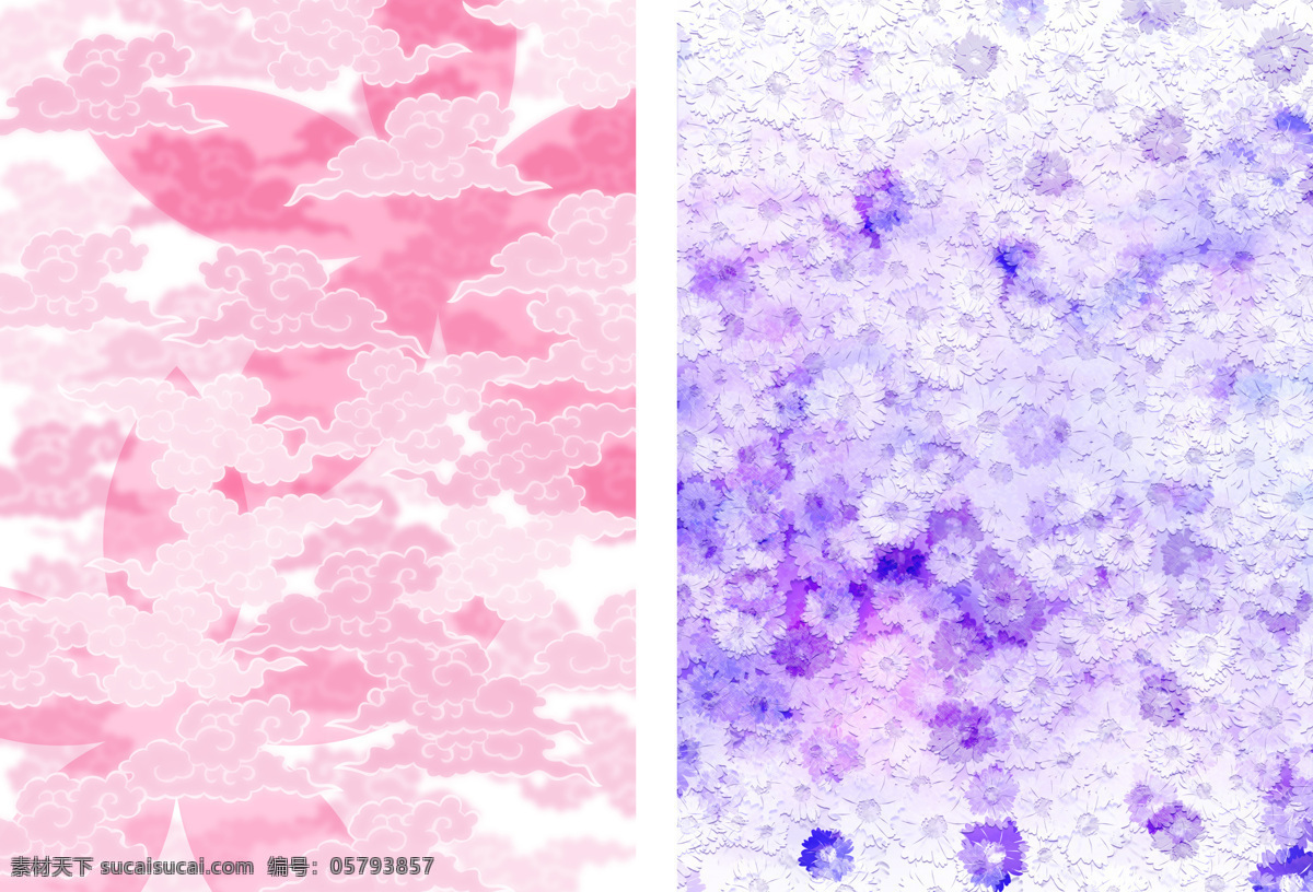 云彩 清 花 日本 风 背景 底纹 组合 日本风 高精 底纹图 底纹边框 背景底纹 设计图库 风格