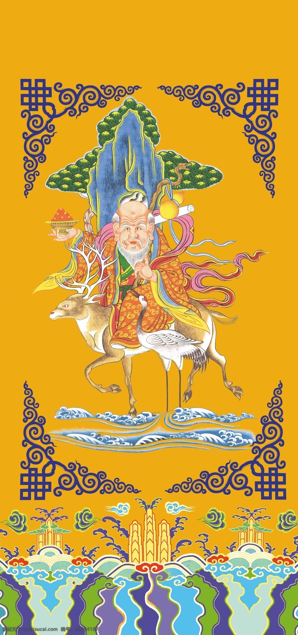 寿星 宗教 藏传 佛教 门头 分层 源文件