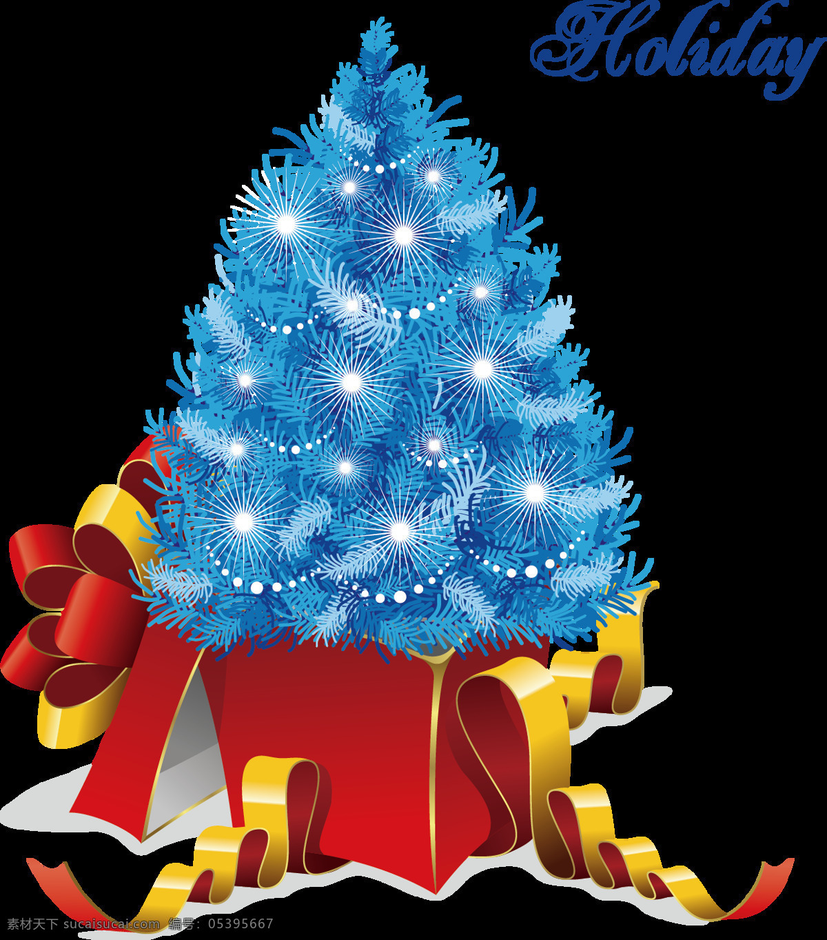 圣诞礼物中的蓝色圣诞树元素素材图片下载-素材编号05395667-素材天下图库