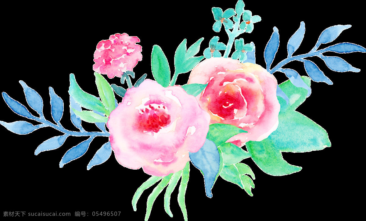 幸福 花卉 通 透明 水彩 卡通 免扣 手绘 透明素材 装饰 设计素材 淘宝素材 海报设计装饰 装饰图案