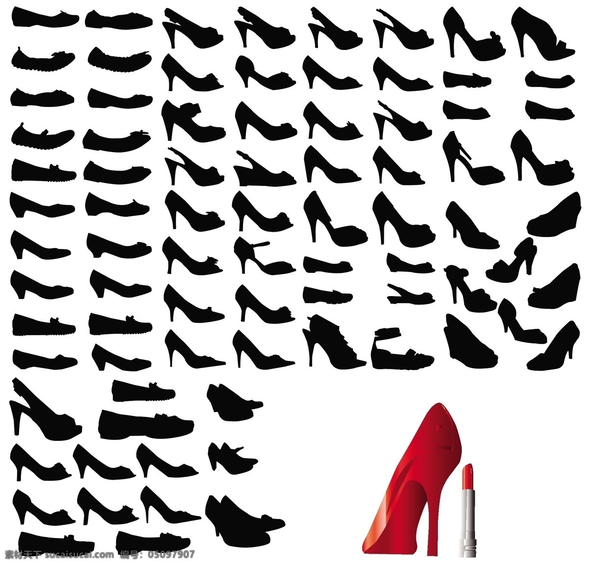 女性 高跟鞋 矢量 剪影 口红 女人 腿 鞋 矢量图 日常生活