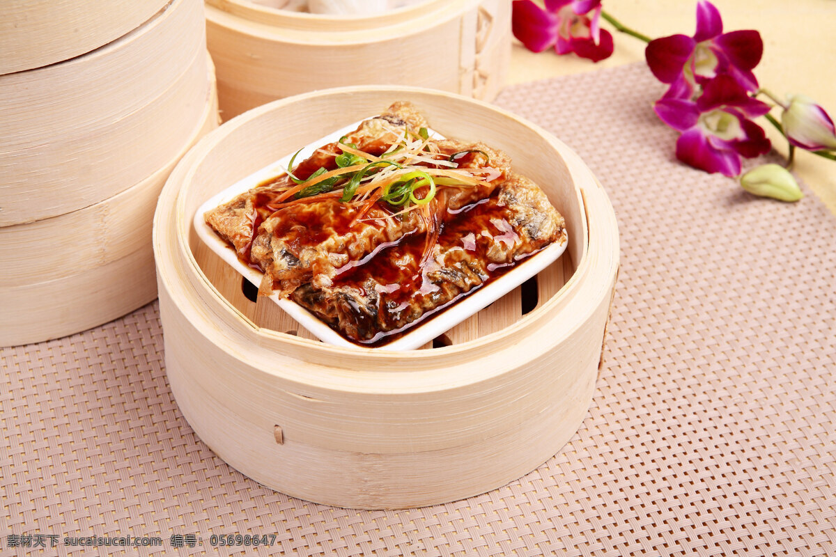 鲍汁鲜竹卷 粤式 点心 传统 美食 轻食 餐饮美食 传统美食