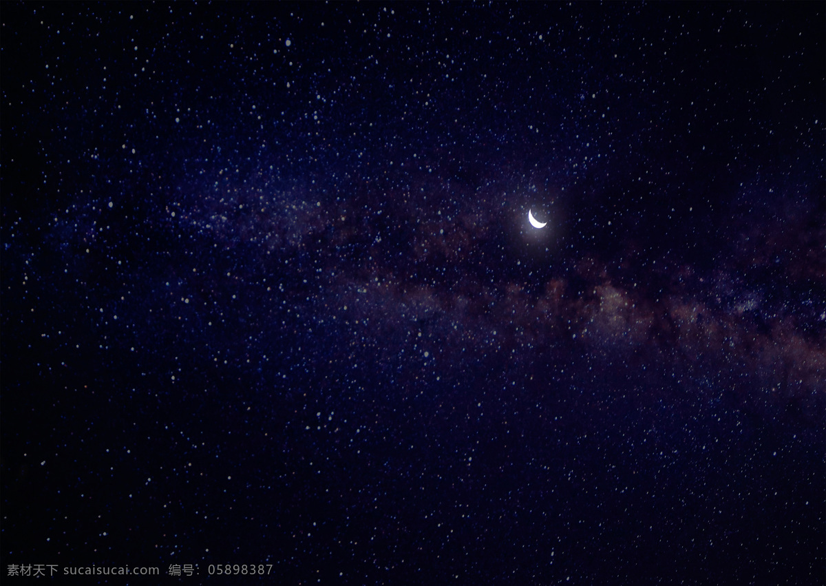 星空 月亮 夜空 黑夜 星星 繁星 星光 夜 夜晚 天空 黑 银河 星河