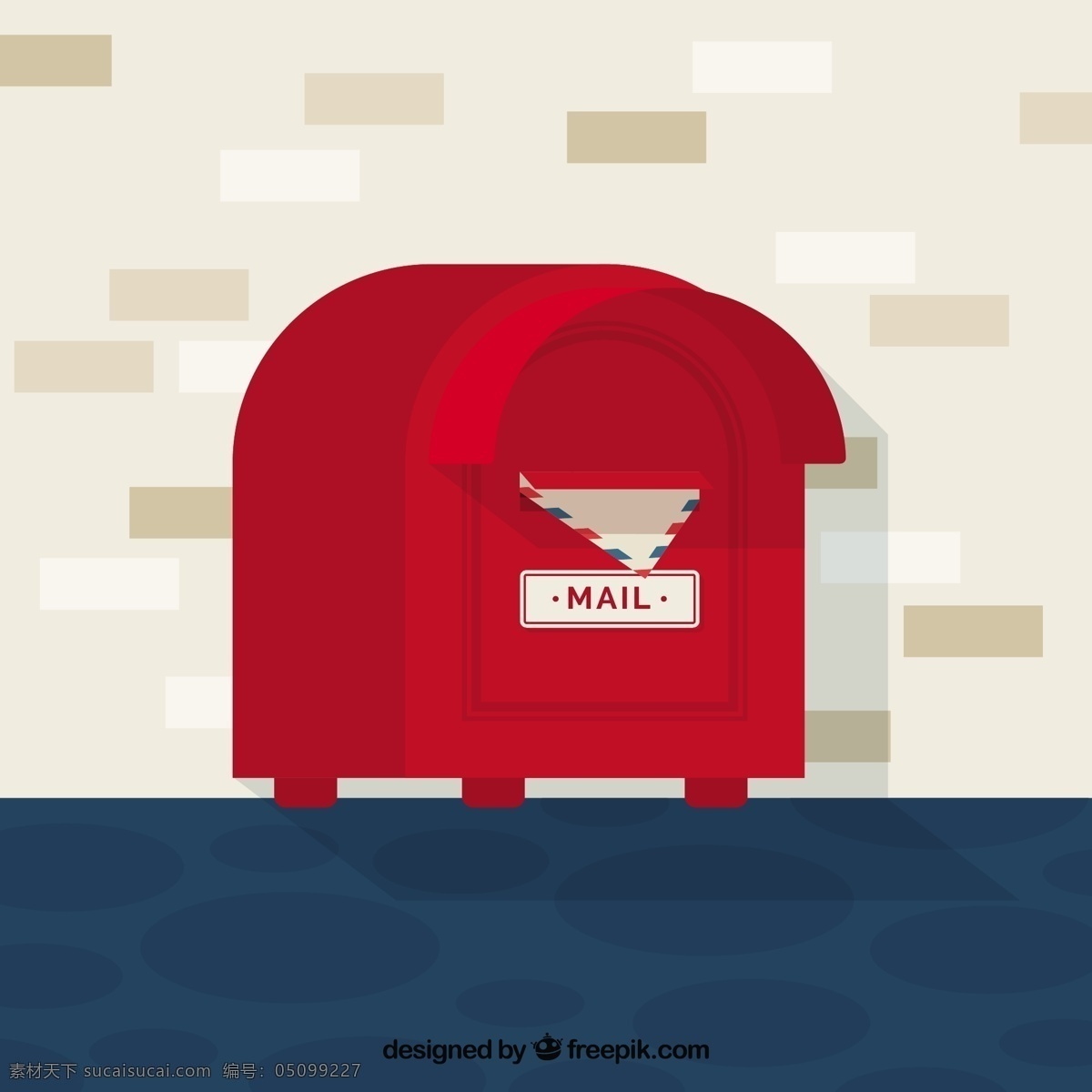 手绘 红色 邮箱 平面设计 背景 矢量 红色邮箱 平面设计背景 矢量素材