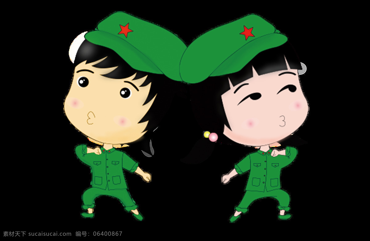 手绘 五 四 青年节 元素 卡通 军装 奋斗 节日 五四青年节 为国争光 png元素 免抠元素 透明元素