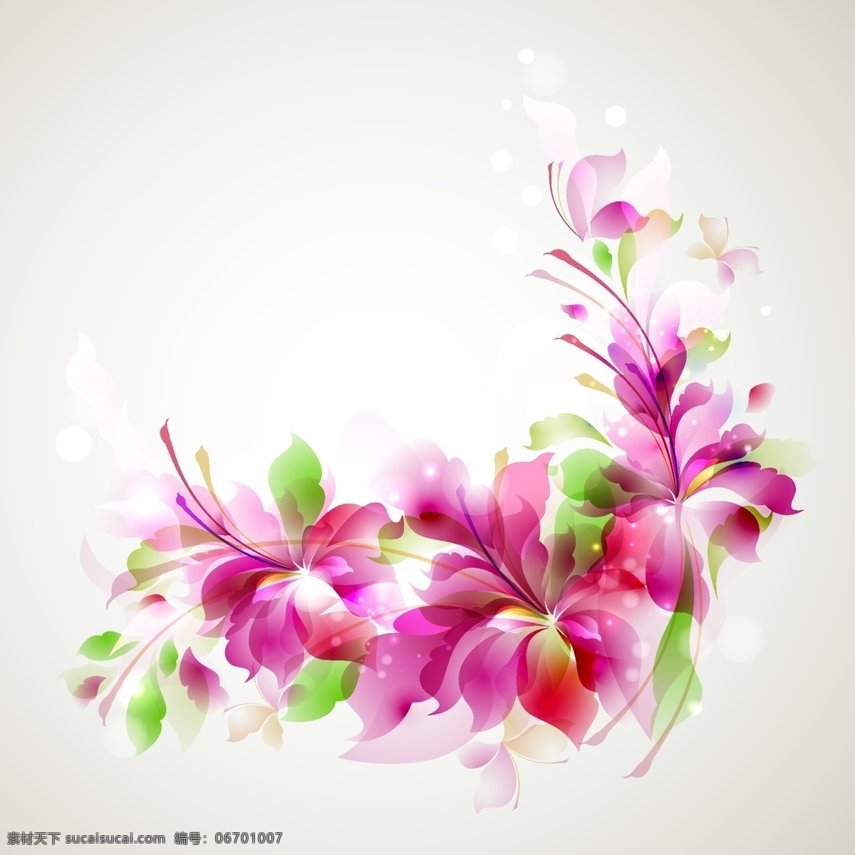 璀璨 花朵 时尚 花纹 潮流 光晕 矢量素材 星光 绚丽 矢量图 其他矢量图