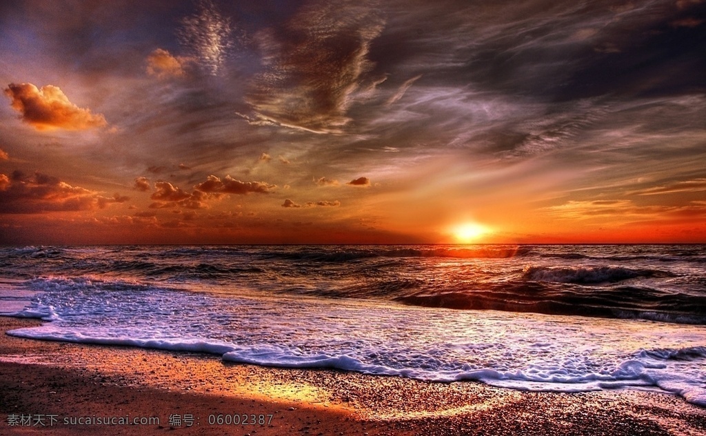 夕阳下的海滩 唯美风景 自然景观 自然风景 夕阳 海滩 风景