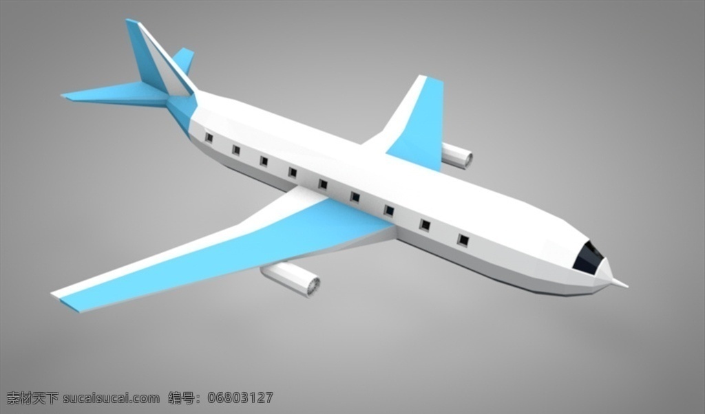 c4d 模型 飞机 客机 动画 简约 渲染 c4d模型 3d设计 其他模型