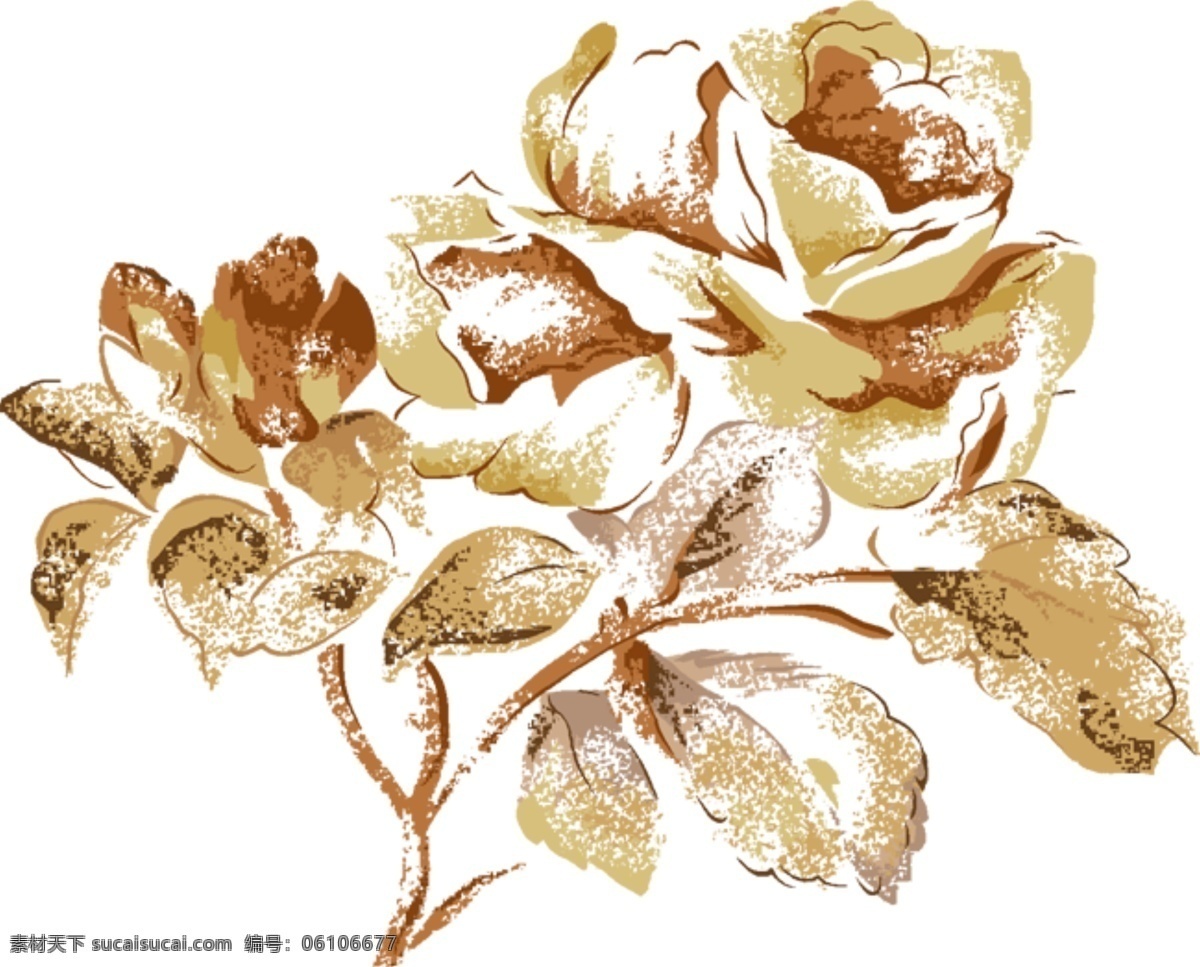 水彩花素材 水彩 花 设计素材 蔷薇 牡丹 金色花 玫瑰 水粉 水粉花 一支花 唯美 分层