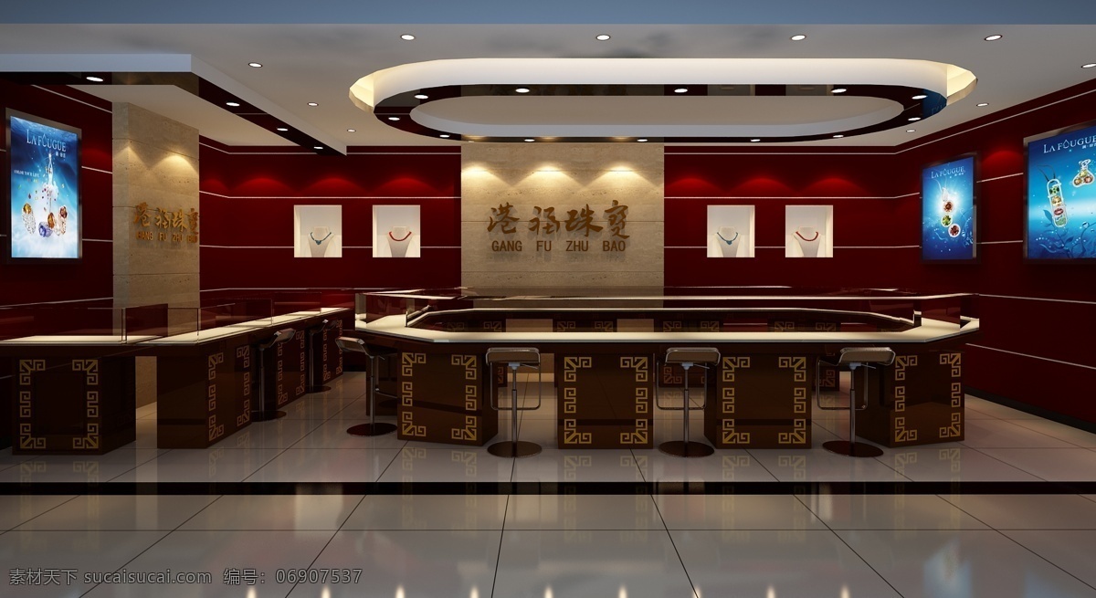 珠宝店 店面 环境设计 效果图 展览设计 珠宝 设计素材 模板下载 psd源文件