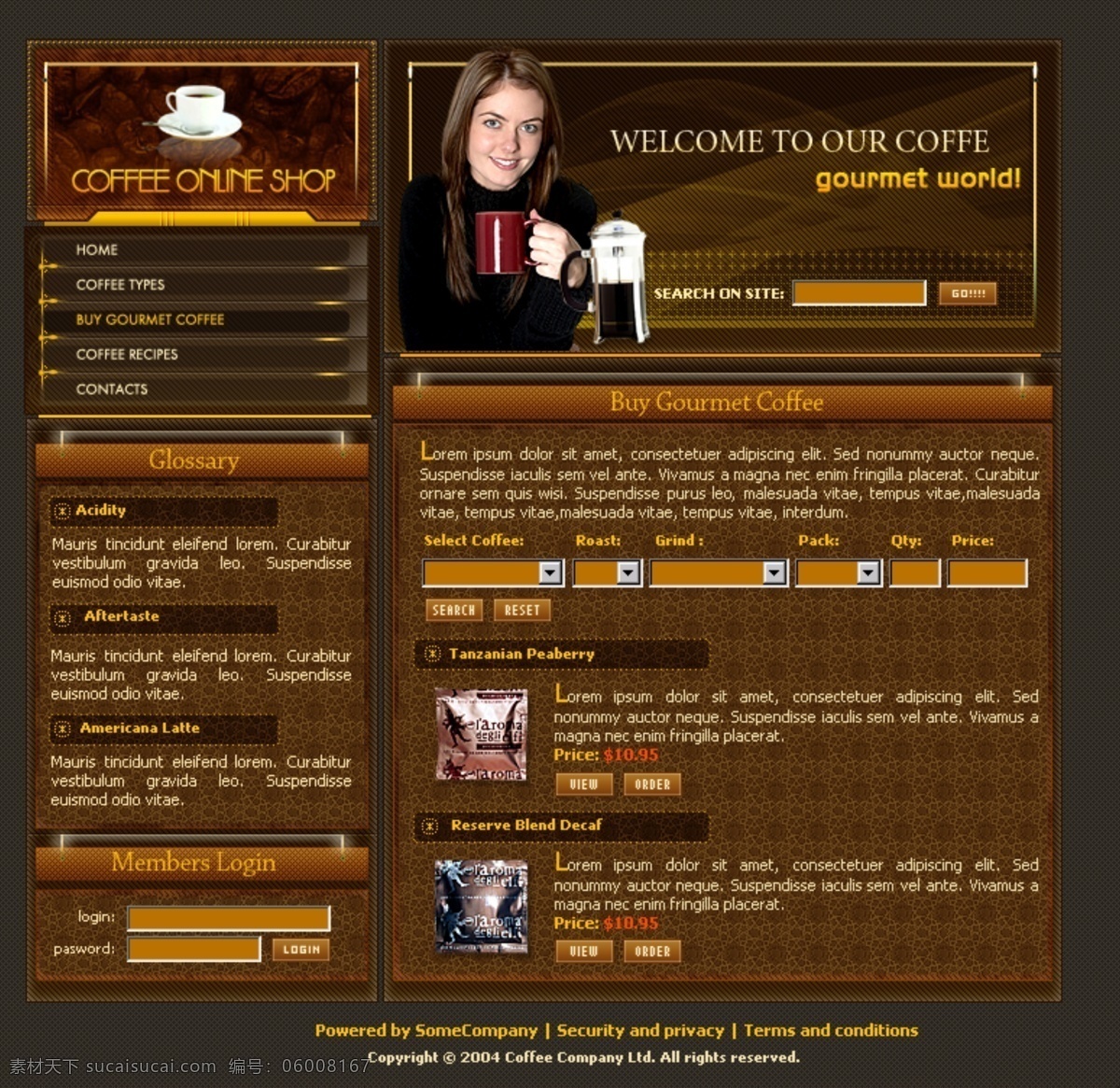 咖啡网站 咖啡宣传 英文 喝咖啡 饮食 咖啡色