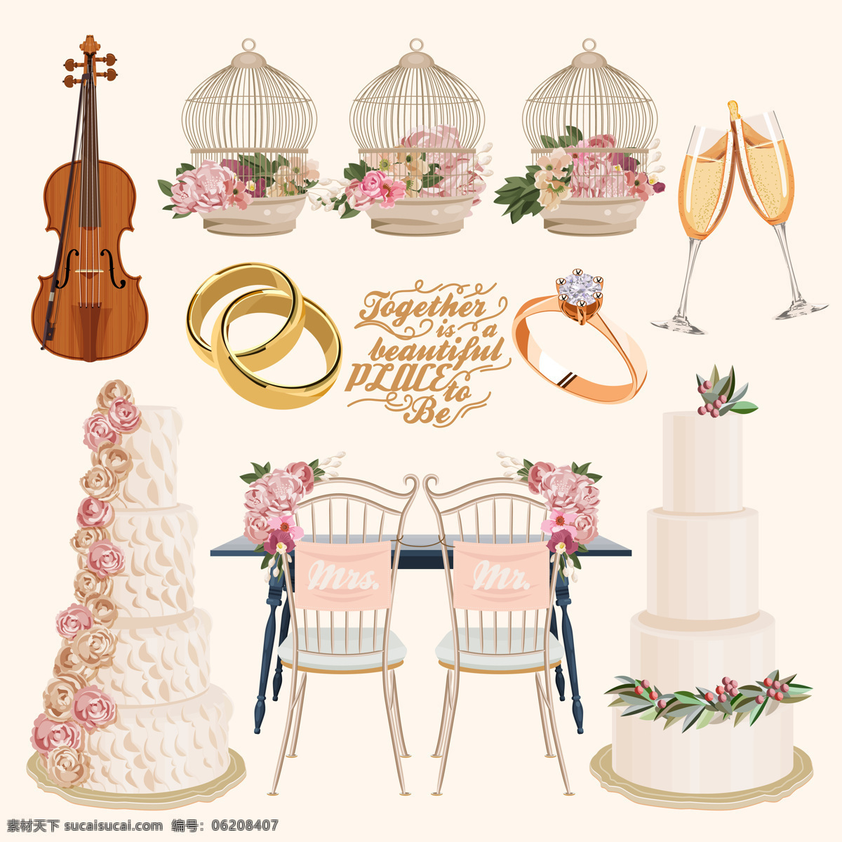 蛋糕 鸟笼 鸡尾酒 香槟 戒指 钻戒 桌子 椅子 桌椅 小提琴 图标 婚礼 流程 派对 花 标志图标 其他图标
