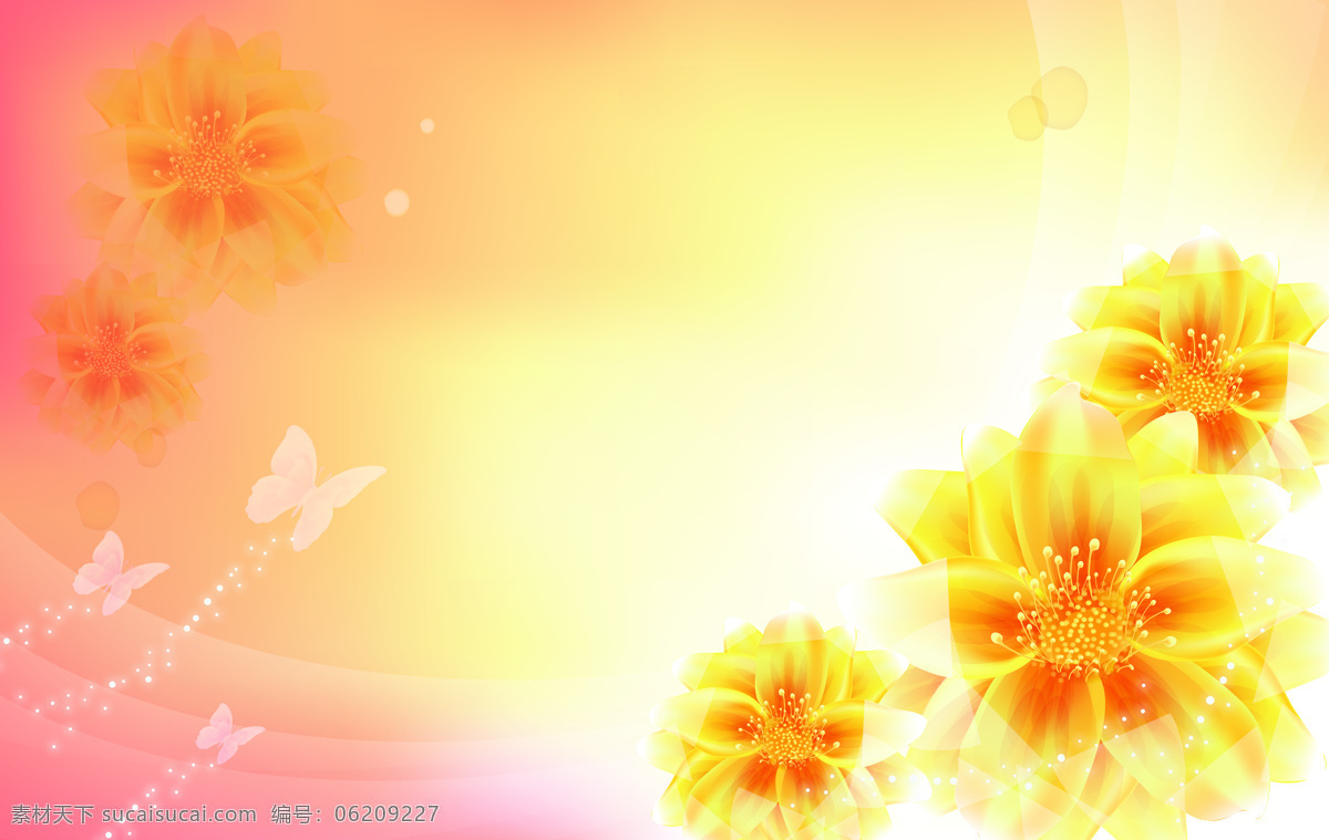中式 渲染 花朵 日光 移门 画 效果图 移门画