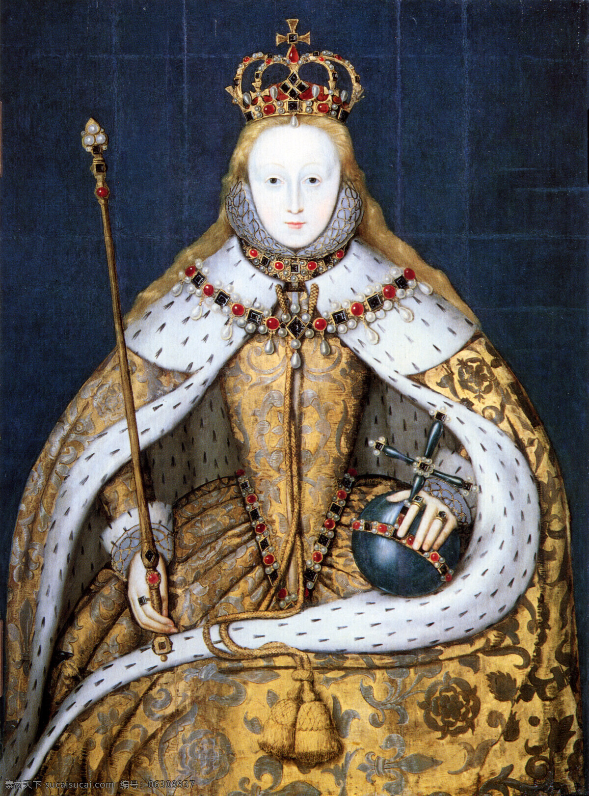 绘画书法 文化艺术 油画 英格兰 伊丽莎白 一世 加冕 英格兰女王 都 译 王朝 末代 君主 17世纪油画 装饰素材