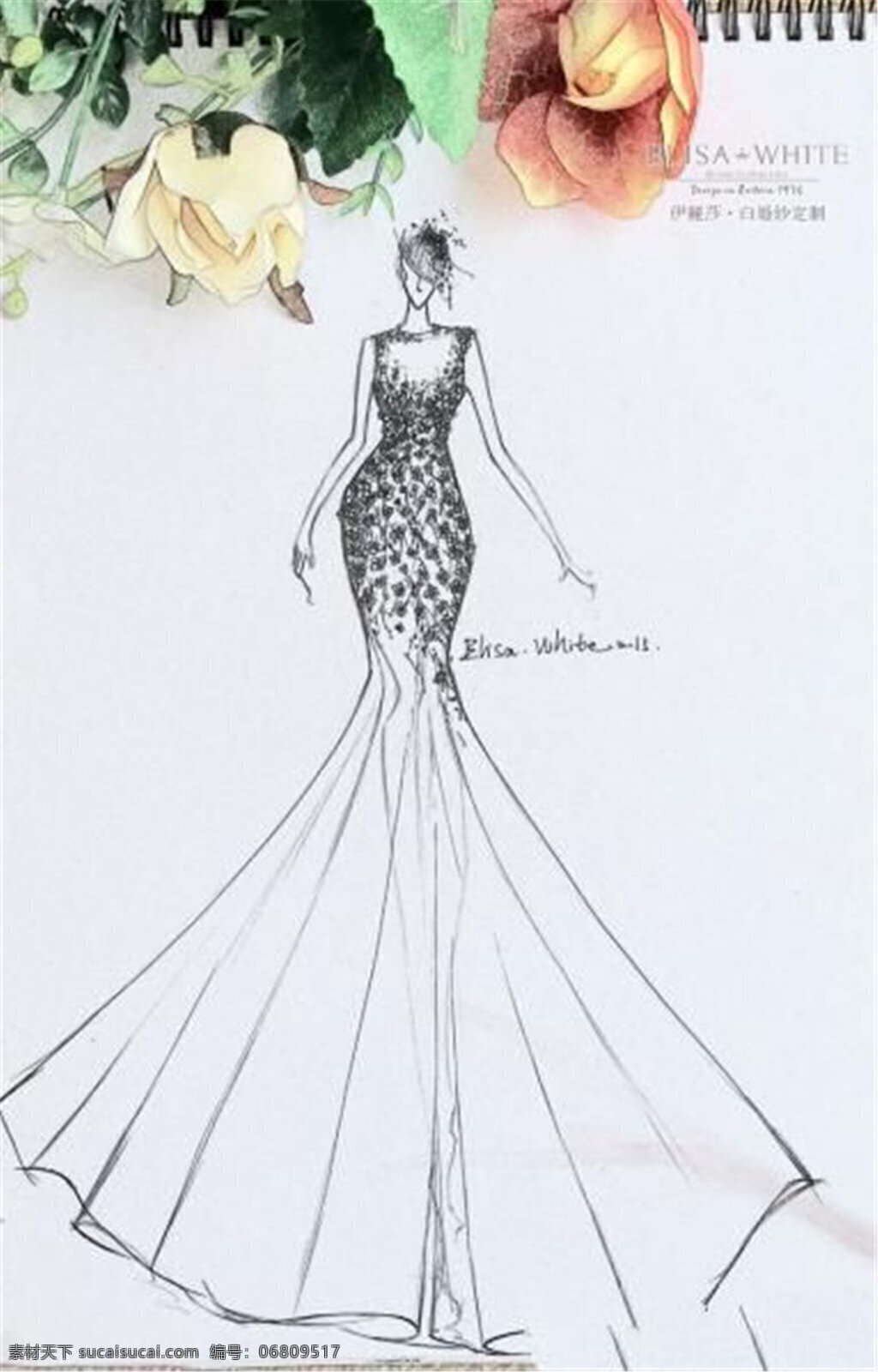 时尚 花纹 礼服 设计图 服装设计 时尚女装 职业女装 女装设计 效果图 短裙 服装 服装效果图 连衣裙 长裙 婚纱 手绘婚纱