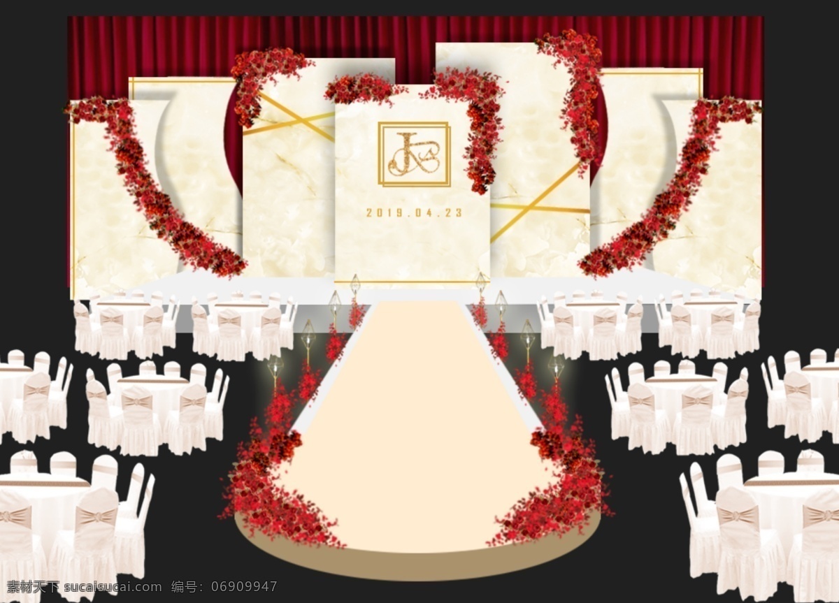香槟 色 红色 婚礼 香槟金 时尚主题 婚礼效果图 红金色婚礼 分层