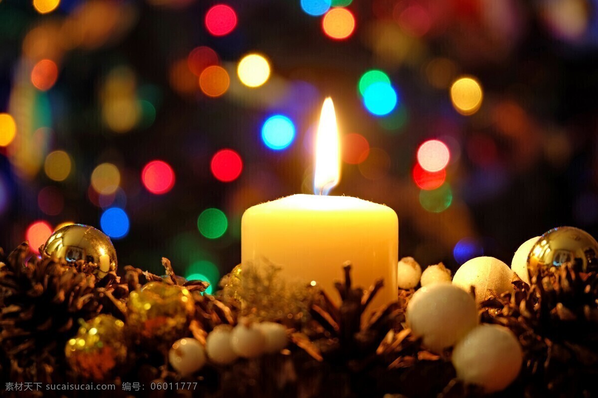 圣诞蜡烛图片 圣诞节 蜡烛 背景壁纸 高清壁纸 梦幻灯光 生活百科 生活素材