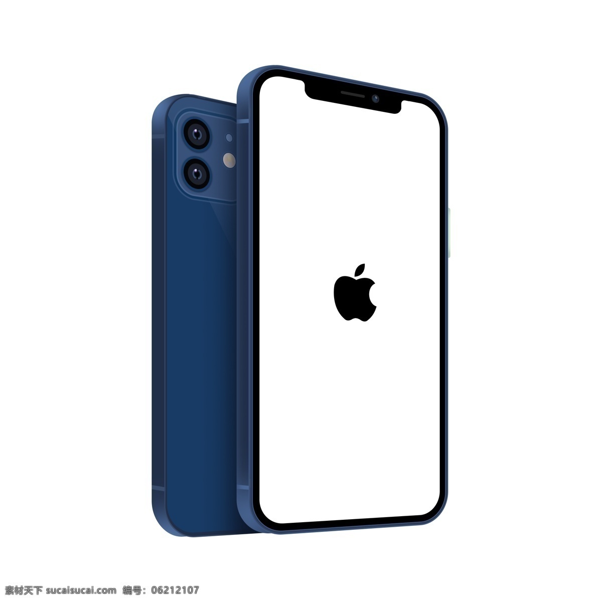 iphone 蓝色 苹果 手机图片 手机 无边款 新款 2020 多摄像头 两个摄像头 苹果logo ps素材 分层