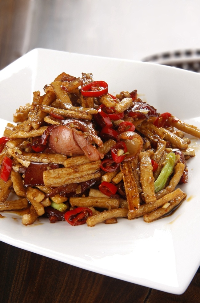茶树菇炒腊肉 美食 传统美食 餐饮美食 高清菜谱用图