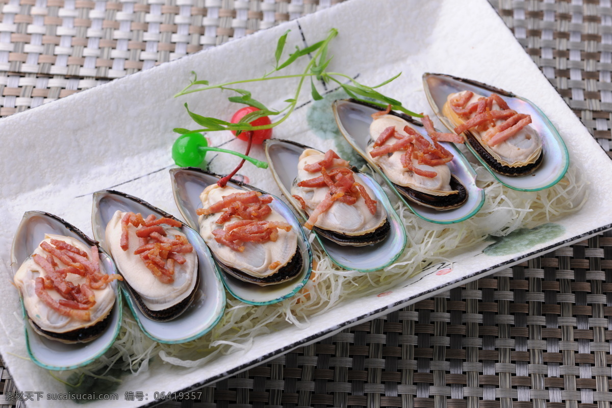 铁板 新西兰青口贝 日本料理 特色菜品 美食 生蚝 刺身 寿司 餐饮美食