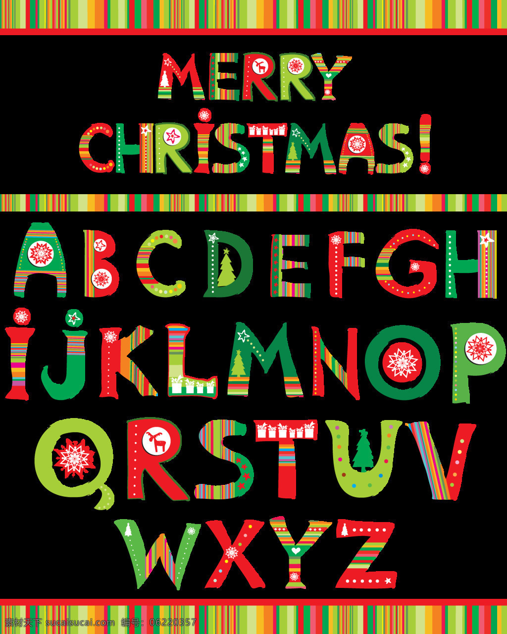 圣诞 元素 矢量 字母 圣诞节 红色 绿色 圣诞元素 创意
