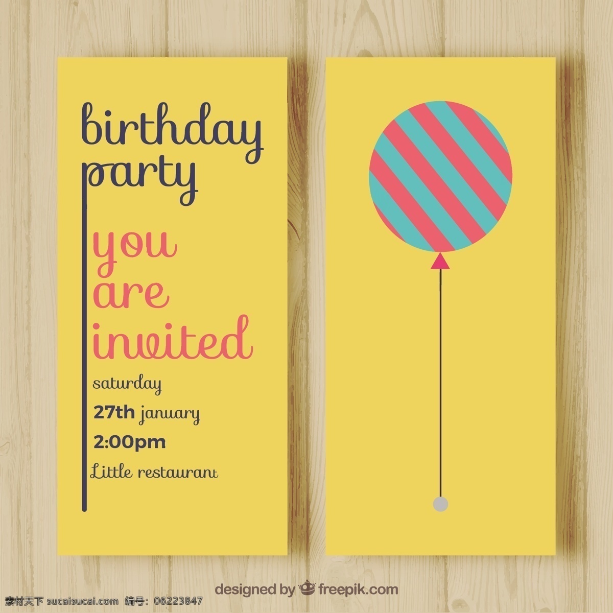 漂亮 条纹 气球 生日卡 旧货 生日 邀请 聚会 卡片 复古 可爱 快乐 庆祝 平面设计