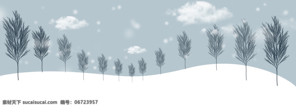植物 冬季 天空 背景 图 飘雪天空 云朵图 灰色调 banner 抗寒树种
