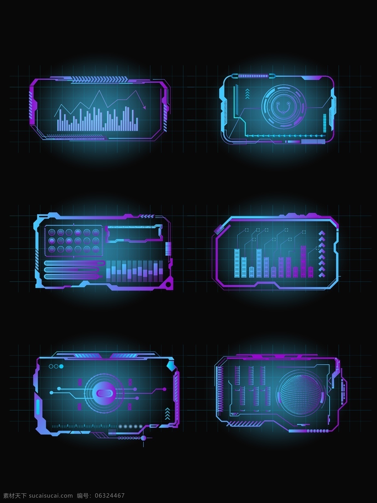 蓝紫色 科技 边框 元素 合集 ui 对话框 蓝色科技 电脑科技 操控界面 交互界面 交互科技 科技边框 蓝色边框 蓝紫色边框 全息界面 人工智能 矢量边框 未来科技 电竞科技