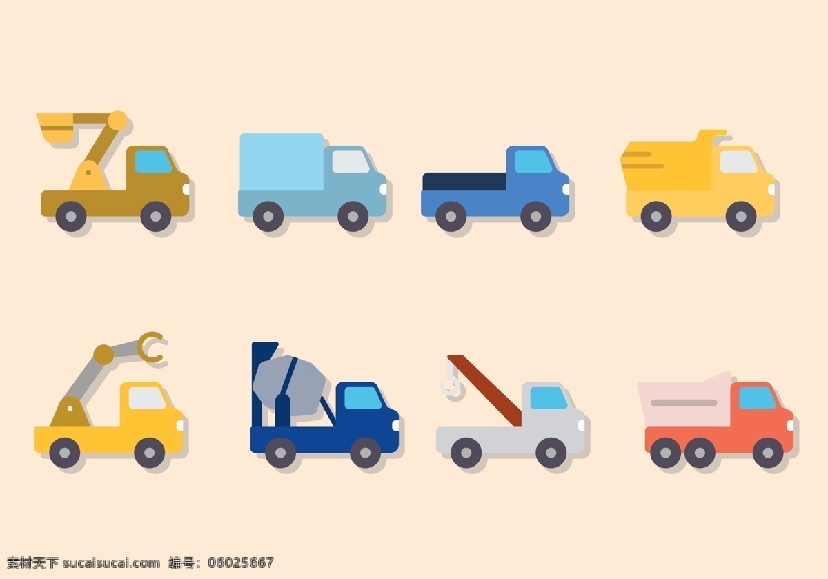 矢量卡车素材 卡车素材 矢量卡车 卡车 货车 车辆 矢量素材
